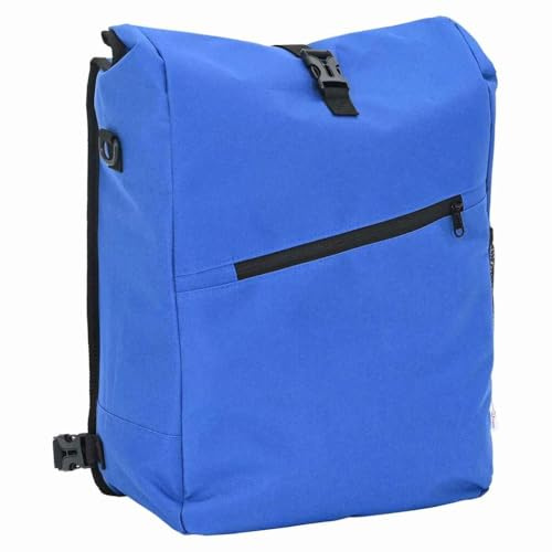 vidaXL Fahrradtasche Blau 33 x 16 x 60 cm Polyester, Moderne tragbare Packtasche für Stadtfahrräder, robuste Aufbewahrung, Flexibler Begleiter für Pendler