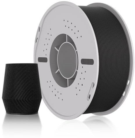 PLA Matte 3D Drucker Filament 1.75mm Maßgenauigkeit+/-0.03mm, Hohe Geschwindigkeit & Einfaches Drucken Filament Compatible with Bambu Lab All 3D Printers,für Modelle,Decor-1kg Spule(2.2lbs)-Schwarz