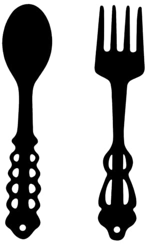 ZZHXSM 2-Piece Metal Fork and Spoon Wall Decor Set, Large Black Vintage Kitchen Utensil Wall Art, Hanging Decoration for Farmhouse Home