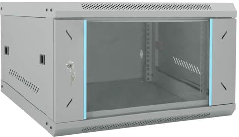 vidaXL Network Cabinet with Storage Grey 53 x 60 x 30 cm Steel