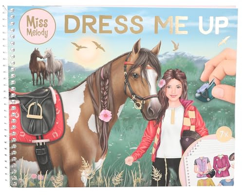 Depesche 13744 Miss Melody Dress Me Up Large Horse Sticker Book with 24 Background Pages for Decorating Including 7 Pages of Beautiful Stickers