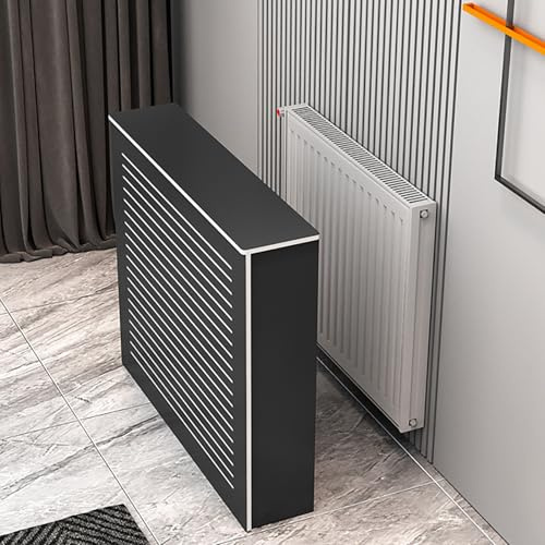 JHDXL Cubre Radiadores Negra, Gabinete de Almacenamiento con Cubierta para Calefacción con Rejilla, Cubierta De Radiador Moderna Y De Moda For Cocina Y Dormitorio(80 * 80 * 20cm/31.5 * 31.5 * 8in)