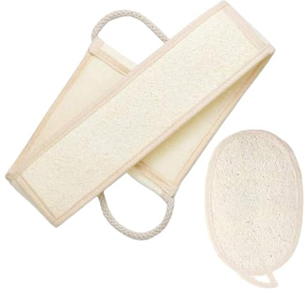 Toyvian 2 Stück Natürlicher Luffa Badeschwamm Langer Körperpeeling Schwamm aus Pflanzlicher Faser Sanftes Dusch Peeling für Empfindliche Haut Damen und Herren
