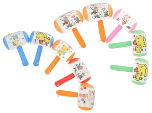 WESIEVYA 8 Piezas Martillos Hinchables con Campana Juguetes Inflables Seguros para Fiestas Infantiles Cumpleaños Halloween y Celebraciones al Aire Color Aleatorio Color Aleatorio