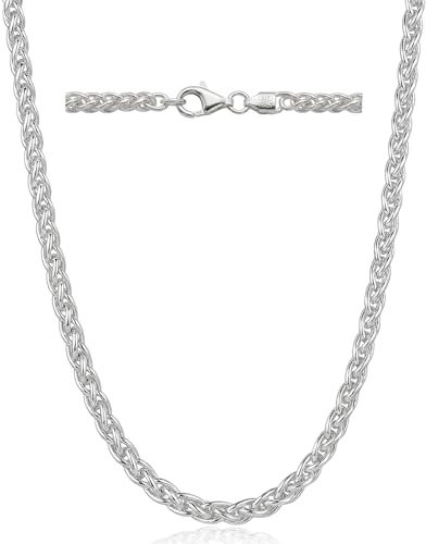 QUADRI - Collana Uomo e Donna Argento 925 - Modello Spiga - Made in Italy | Idea Regalo per Compleanno, Anniversario, San Valentino