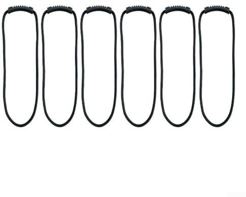 Confezione da 6 cinghie portatili in nylon per cavi, tubi e corde, con lunghezze di 40 cm e 80 cm, per casa, garage, camper, campeggio, organizzazione, colore nero (0,8 x 80)