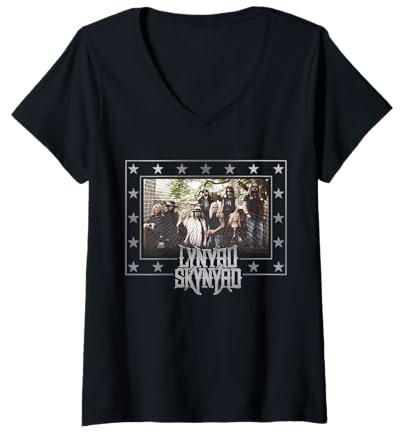 Damen Lynyrd Skynyrd Admat Tour Vintage Southern Classic 70er Jahre Rock T-Shirt mit V-Ausschnitt