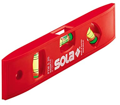 SOLA PTM520DISPLAY - Nivel de burbuja torpedo de plástico de bolsillo magnético con display (200 mm)