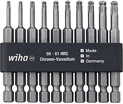 Wiha Bit Professional 70 mm TORX® Kugelkopf, schwenkbar für schwer zugängliche Bereiche, 1/4 (32421) T25