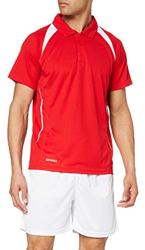 Spiro Team Spirit Polo Herren Poloshirt , Rot (Red/White 450) , Large