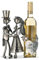 CE Flaschenhalter, 28 cm, Silber, Bodenstehend, Just Married
