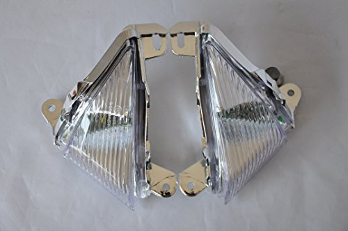 Topzone Moto LED Front Blinker Turn Signals Clear Lens für Kawasaki 2005-2010 Ninja ZX-6R/636, 2006-2007 Ninja ZX-10R, 2006-2008 Ninja 650R, 2006-2010 Ninja ZX-14, 2008-2010 Concours