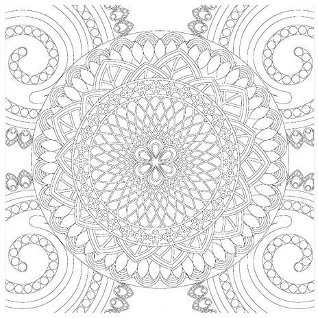 Honsell 12130 - Keilrahmen mit Mandala Motiv, Format 30 x 30 cm, Vorgedrucktes Motiv zum Ausmalen mit Acryl-, Aquarell- und Ölfarben und Filz- und Farbstifte