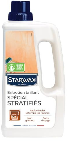 STARWAX - Entretien Brillant pour Parquets et Sols Stratifiés - Nettoie et Ravive la Brillance - Non Glissant - Sans Rinçage - Fabriqué en France - 3x 1L - jusqu'à 36 utilisations de 60m²