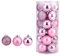 WAWJ Boules de Noël 4 cm Arbre de Noël Ornements en Plastique Brillant Décoration de Noël Incassable Boule Décoration d'arbre de (Rose)