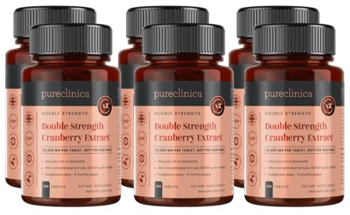 Cranberry-Extrakt mit doppelter Stärke, 10.000 mg x 1080 ultrakonzentrierte Tabletten(6 Flaschen à 180 Tabletten - 36 Monate Vorrat!)