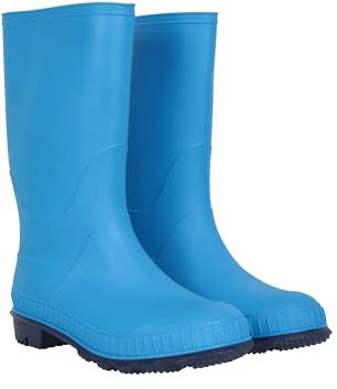 Mountain Warehouse Plain Kids Wellies - Waterproof, Soft Jersey Lined Wellington Boots, Gripped Sole, Boys & Girls - Spring Summer, Rain, School, Outdoors Blue Junior Shoe Size 4