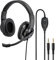 Hama PC Headset, Over Ear Kopfhörer mit Mikrofon (Headset mit Lautstärkenregler und verstellbarem Mikrofonarm, für Videokonferenzen, Homeoffice, Callcenter, eLearning, 2 Klinkenstecker 3,5mm) schwarz