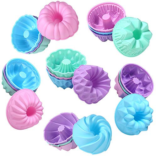 To Encounter 24Pack Nonstick 3 3/4 inch Full-Size Silicone Donut Mold, Silicone Baking Cups, Donut Pan, Muffin, Jello, Bagel Pan, Oven- Microwave- Dishwasher Safe