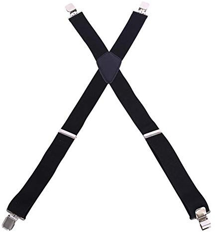 50mm Hosenträger Herren, Hosenträger mit starken Metallklammern, Elastisch und Längenverstellbar in X-Form mit Extra Starken Clips, X-Rücken 2 Zoll Breit