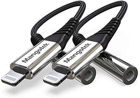Mangotek iPhone Headphone Adapter,Apple MFI Certified Lightning to 3.5 mm Headphone Jack Adapter, Apple Dongle for iPhone iPhone 14/13/12/11/11 Pro/Pro Max/SE/X/XR/XS/8/7/iPad/iPod(Silver,2 Pack)