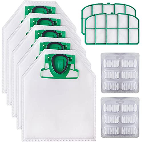 Gudotra 5 Sacchetti Folletto VK200 Compatibile per Vorwerk Folletto VK200 FP200 VK220 VK220S + 2 Profumini + 2 Filtri