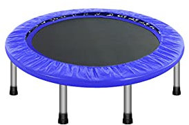 BKWJ 40 '' Silent Fitness Trampolin, Bester Urban Cardio Jump Fitness Workout Trainer, überdachtes Bungee-Seilsystem, schwarz/blau, maximal 150kg / 330 lbs (Color : Blue)