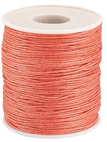 Bestewelry - Filo cerato in fibre di cotone cerato, 100 m, filo di cotone cerato, 1 mm, macramè, perline per cucito, per la creazione di gioielli (corallo chiaro)