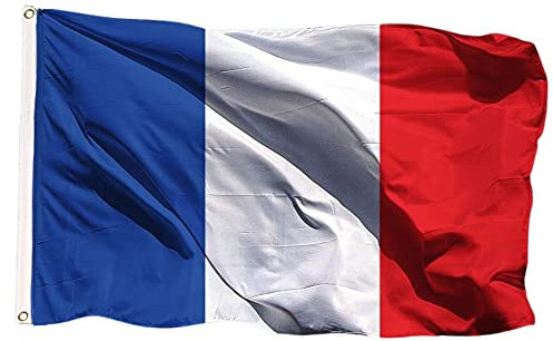GUSTO Drapeau de la France 90 x 150 cm avec 2 œillets en métal résistant aux intempéries 1 piece (France)