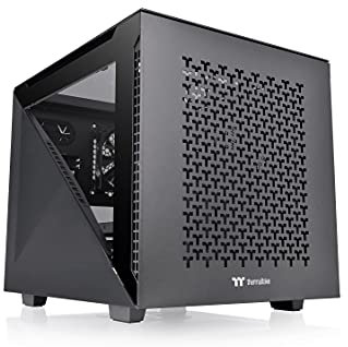 Thermaltake Divider 200 TG Air Black | Micro-ATX-PC-Gehäuse | 2 x gehärtetes 3mm Glasseitenteil | Mesh-Panel | schwarz