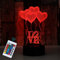 Gohytal 3D LED Lampe Personalisiert,3D Herz Illusion Lampe Nachtlicht Herz-Leuchte Tischlampen 16 Farben LED-Illusion Deko Wohnzimmer Geschenk für Valentinstag Ostern Hochzeit Geburtstag Jahrestag