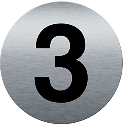 AUA SIGNALETIQUE - Plaque de porte Aluminium brossé imprimé AluSign Ø 85 mm - épaisseur. 3 mm - Double Face adhésif au dos (3)