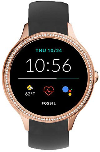 onetuo Compatible for Fossil Women Gen 5E Band, Sport Silicone Replacement Strap Compatible for Fossil Women's Gen 5E 42mm Smartwatch (Black)