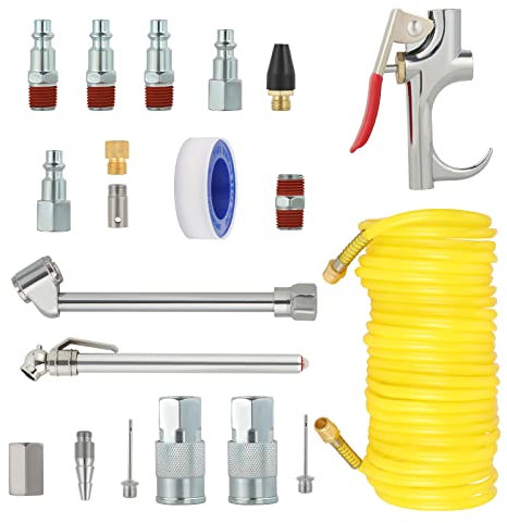 Moendergo 20 PCS Air Blow Gun, Dust Removing Blow Gun Kit, Air Compressor Accessory Kit with Air Compressor Tool and Nozzle Accessories Kit for Automotive Repairing, Maintenance