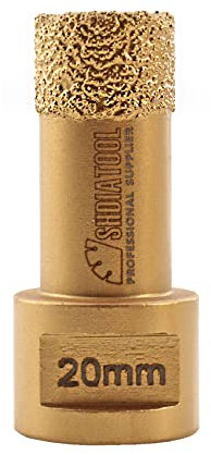 SHDIATOOL Diamond Core Drill Bit,Hole Saw Diameter 20mm Vacuum Brazed for Ceramic Porcelain Tile Concrete Granite Marble Masonry Brick