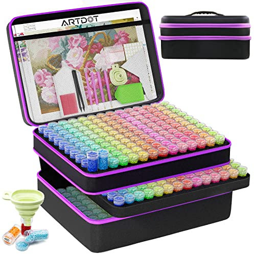 ARTDOT 5D Diamond Painting zubehör Boxen, 420 Stück Diamond Painting Aufbewahrungsbox für Diamond Painting Bilder Steine Samen Schmuck Strass Perlen DIY Handwerk Als Geschenk