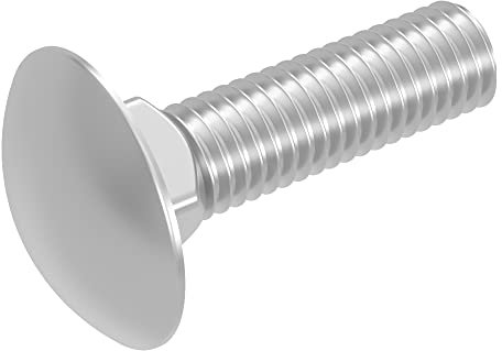 SECCARO Vite a testa tonda piatta con attacco quadrato, filettatura completa, M10 x 40 mm, in acciaio inox V2A VA A2, DIN 603/ISO 8677, 20 pezzi
