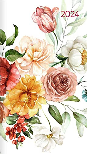 Miniplaner Style Rosenblüten 2024 - Taschen-Kalender 9x15 cm - Weekly - 64 Seiten - 1 Seite 1 Woche - Notiz-Heft - Alpha Edition