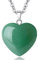 XIANNVXI Kristalle Grün Aventurin Kette Liebe Herz Aventurin Steine Anhänger Halskette Damen Silber Heilung Kristall Heilstein Edelsteine Reiki Schmuck Valentinstag Geschenke
