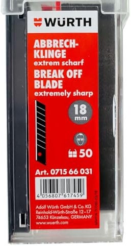 Würth 50 lame di demolizione 18 mm estremamente affilate nero
