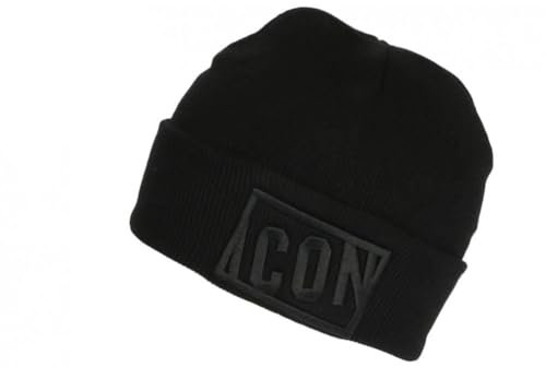 Mütze Icon schwarz Fashion aus Wolle bestickt 3D Klasse Starry – Unisex, Schwarz , Einheitsgröße