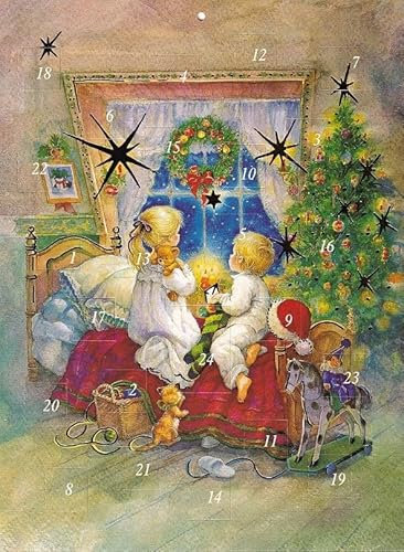 Süßer Adventskalender A4 Weihnachtsmann Tannenbaum Geschenke