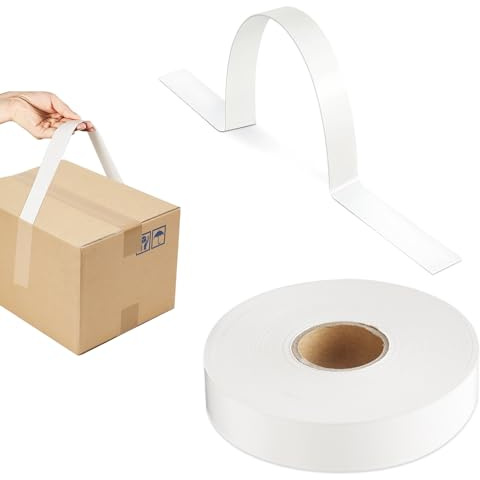 50 Stück Selbstklebend Tragegriffe,Aufklebbare Boxgriffe,Robuste Verpackungsgriffe für die Handhabung von Kartons und Säcken, Griff mit Schnallenriemen, 30 Pfund Traglast,60cm (50) (50 Stück)
