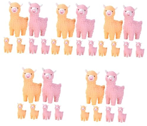 POPETPOP 30 STK künstliches Alpaka Feen Garten Mini-Figur Good Mood terassendeko Modelle Kuchen deko Landschaft Desktop-Dekor kleines Schaf schmücken kleines Handwerk Container Tier Plastik