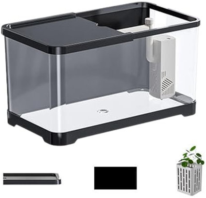 zwxqe -Fischbecken mit , Aquarium-Set, Aquarium-Set mit Filtersystem für Goldfische, -Fische, Garnelen, Starterfische mit Zubehör, kreatives Aquarium