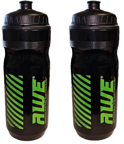 AWE 2 X 750ml Bike/Sports 100% BPA Free,Plastic Water Bottles with Measurement Gauge,Squeezable,Lightweight