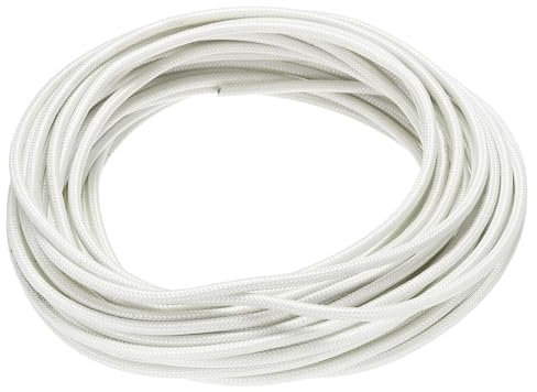 QUARKZMAN 10M/ 32.8 Pies 2.5mm² Cable Trenzado de Silicona Flexible de Alta Temperatura -60 a 300 Grados Celsius Cable Eléctrico Aislado Resistente para la Industria, Blanco