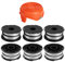 DF-065 String Trimmer Replacement Spool Compatible with Black and Decker GH700 GH710 GH750,DF065 AFS Dual Line 36ft 0.065 Auto-Feed Edger with RC-065-P Cap Cover (6 Spools, 1 Cap)