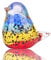 HDCRYSTALGIFTS Vogelfigur aus mundgeblasenem Glas, handgefertigt, Kunst, Glas, Kristall, Papierbeschwerer, Geburtstagsgeschenk, Tischdekoration, bunt