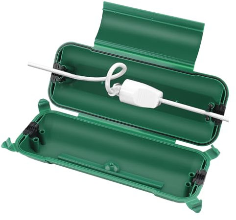 Pfloge® Boîte Electrique Étanche IP44, Boitier Etanche Electrique Exterieur pour Protéger les Rallonge, Câbles, Décorations de Vacances, Boite Electrique Etanche, 29cm x 11cm x 7.5cm(Vert)
